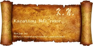 Kazatsay Nándor névjegykártya