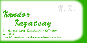 nandor kazatsay business card